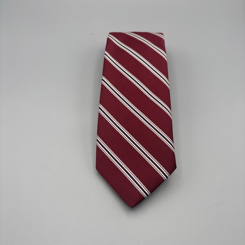 Christian Dior Cravates Red Striped Necktie Vintage
